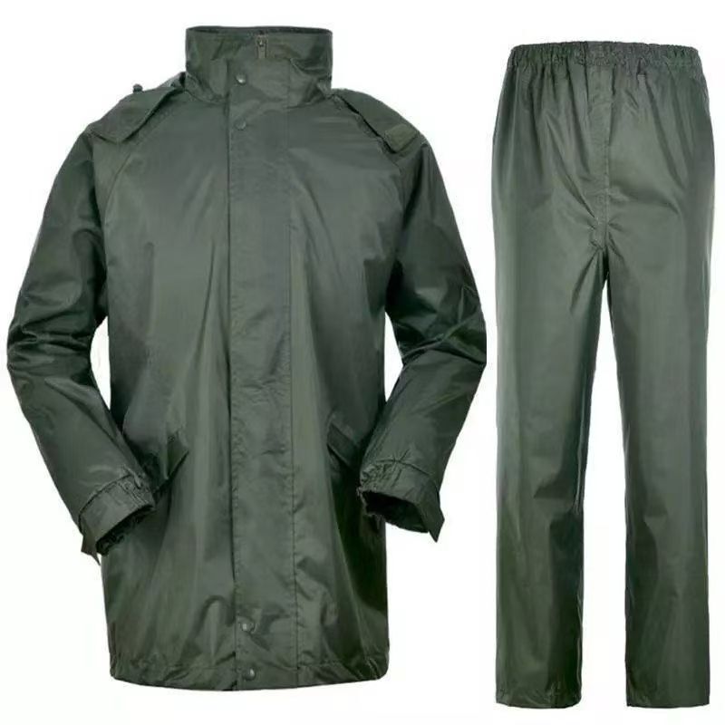 Military Enthusiast Outdoor Raincoat Old-Style Wj Multi-Purpose Split Raincoat Set Military Green Raincoat Rain Pants Electric Vehicle Raincoat