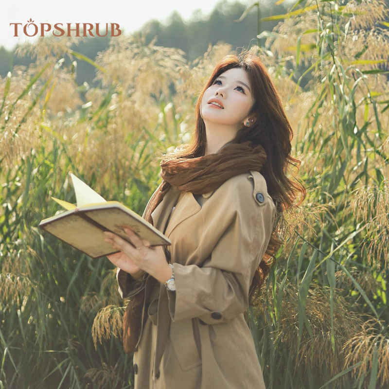 Topshrub Brown Artistic Retro Cotton and Linen Scarf for Women, Autumn Pastoral Style Thin Windbreaker Silk Scarf, Linen Gauze Scarf