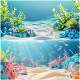 Fish Tank Background Sticker 3D Stereo High-Definition Image 5D Aquarium Ocean Seaweed Landscape Decoration Painting Adhesive Wallpaper Sticker