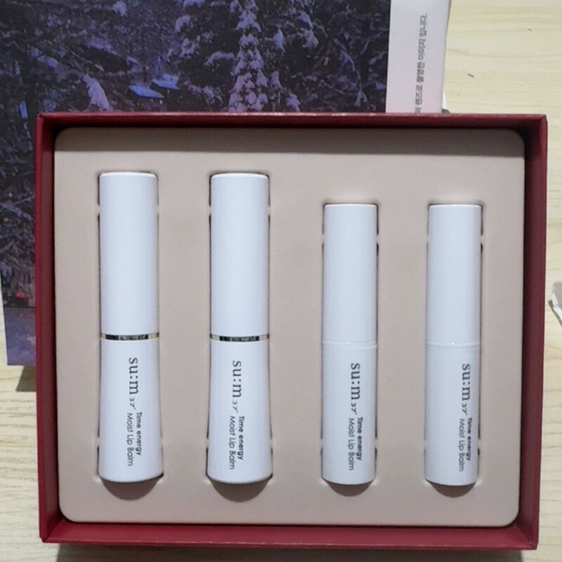 Korean Su Mi 37 ° Breathing Time Softening Lip Balm 5.5g 3g Set Box Pink Colorless