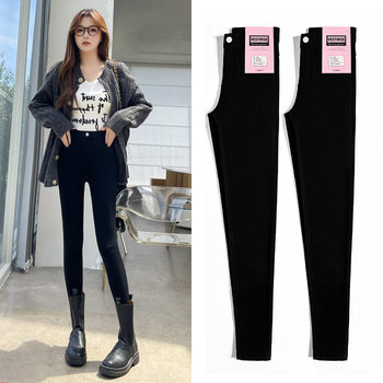 Leggings for women with spring and autumn style, thin high waist, slim tight, elastic slim pencil, small feet, versatile small black pants