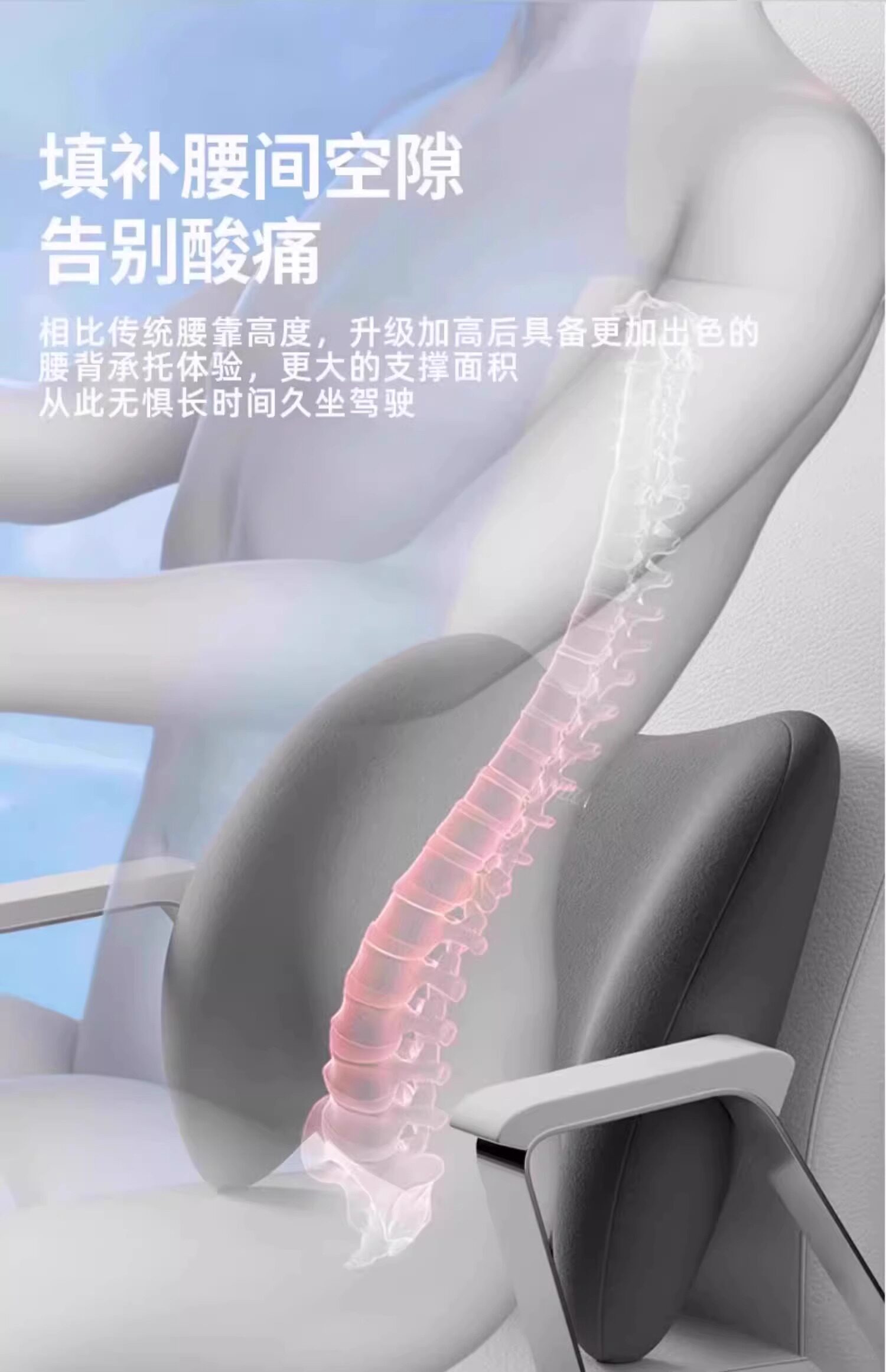 Car Lumbar Support Memory Foam Car Seat Back Cushion Lumbar Pillow New Energy Vehicle Lumbar Pad Waist Support Lumbar Brace