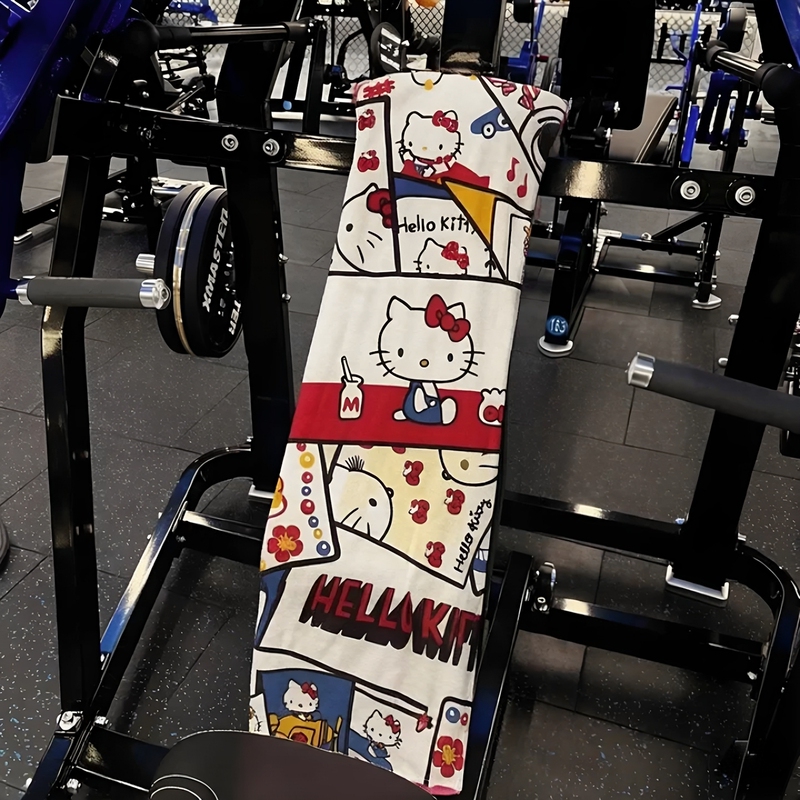 Cartoon Sports Towel for Absorbing Sweat and Wiping Sweat, Suitable for Women, Anti-Slip Gym Mat Towel, Yoga Mat Cloth, and Protective Towel