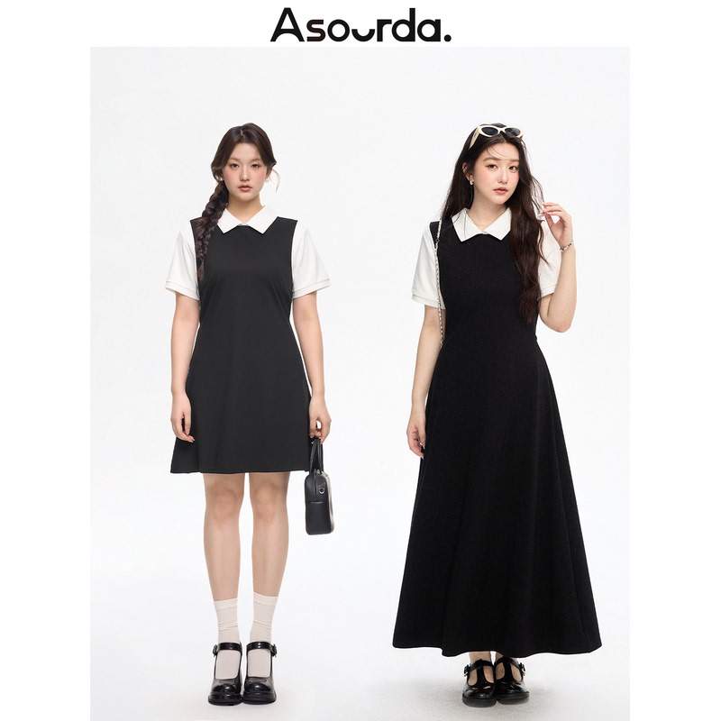 A Dress That Makes You Look Slimmer, [Japanese-Style Patchwork Dress] Summer Slim-Fit Black Versatile Elegant Dress