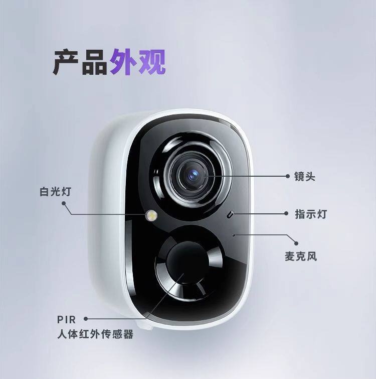 4g/5g摄像头 神眸无线wifi手机家用充电对讲室内宿舍磁吸不插电监控远程监控器