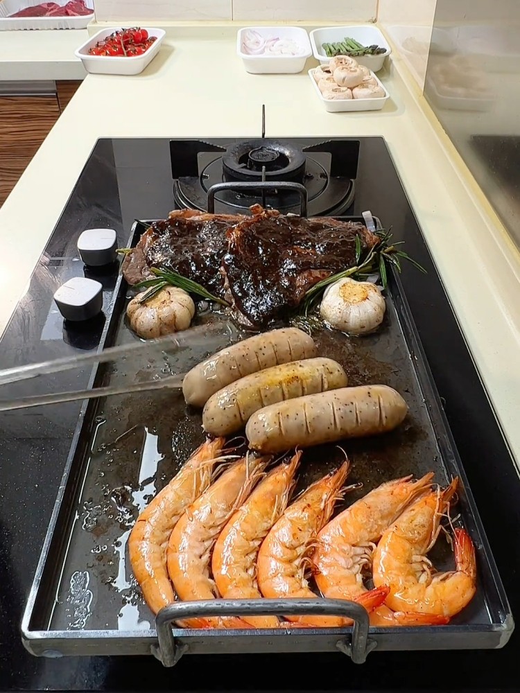 Grill Pan for Home Use, Gas Stove Rectangular Teppanyaki Pan, Korean Non-Stick Pan, Barbecue Pan, Outdoor Camping Iron Pan