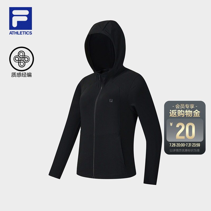 Fila Official Women's Knitted Hooded Jacket 2026 Summer New Fitness Slim Fit Sports Top