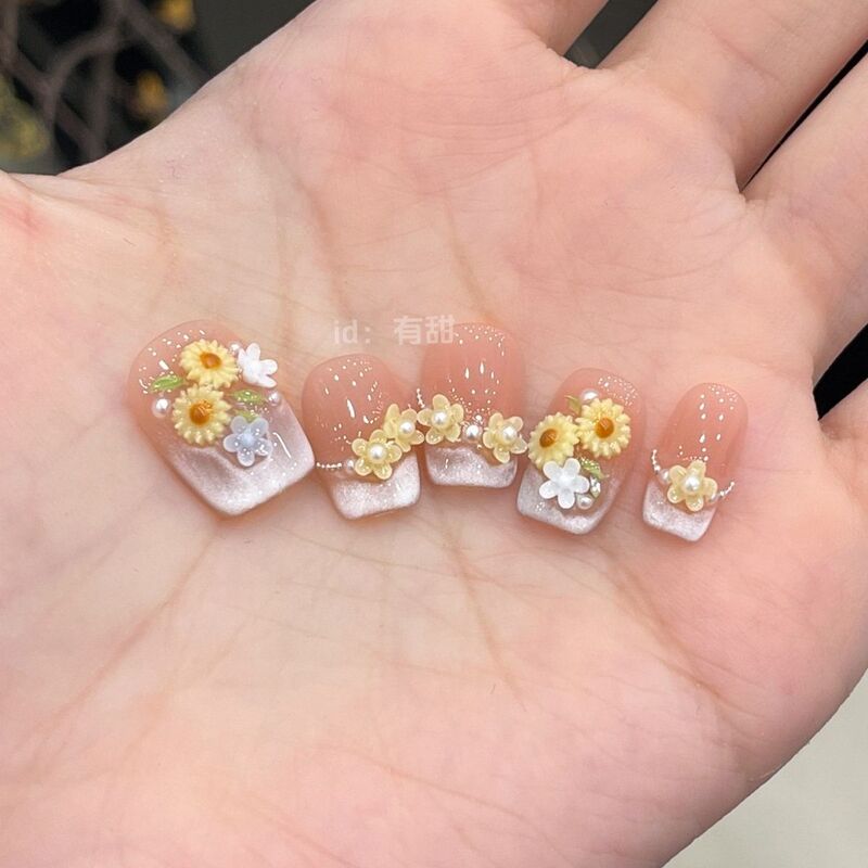 Cat-Eye Wearable Nails, Spring High-End French Style, Stunning Wearable Nail Art, 2026 New Model, Handmade Nude Color Nail Stickers Cat-Eye Wearable Nails, Spring High-End French Style, Stunning Wearable Nail Art, 2026 New Model, Handmade Nude Color Nail Stickers