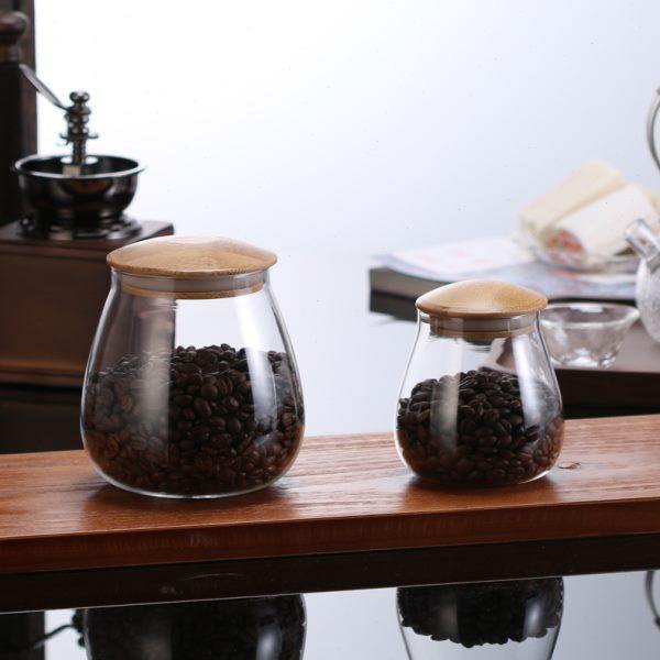 Yiwuji mushroom shaped glass storage tank mixed grain seal storage milk powder tank tea leaves coffee beans with lid jar