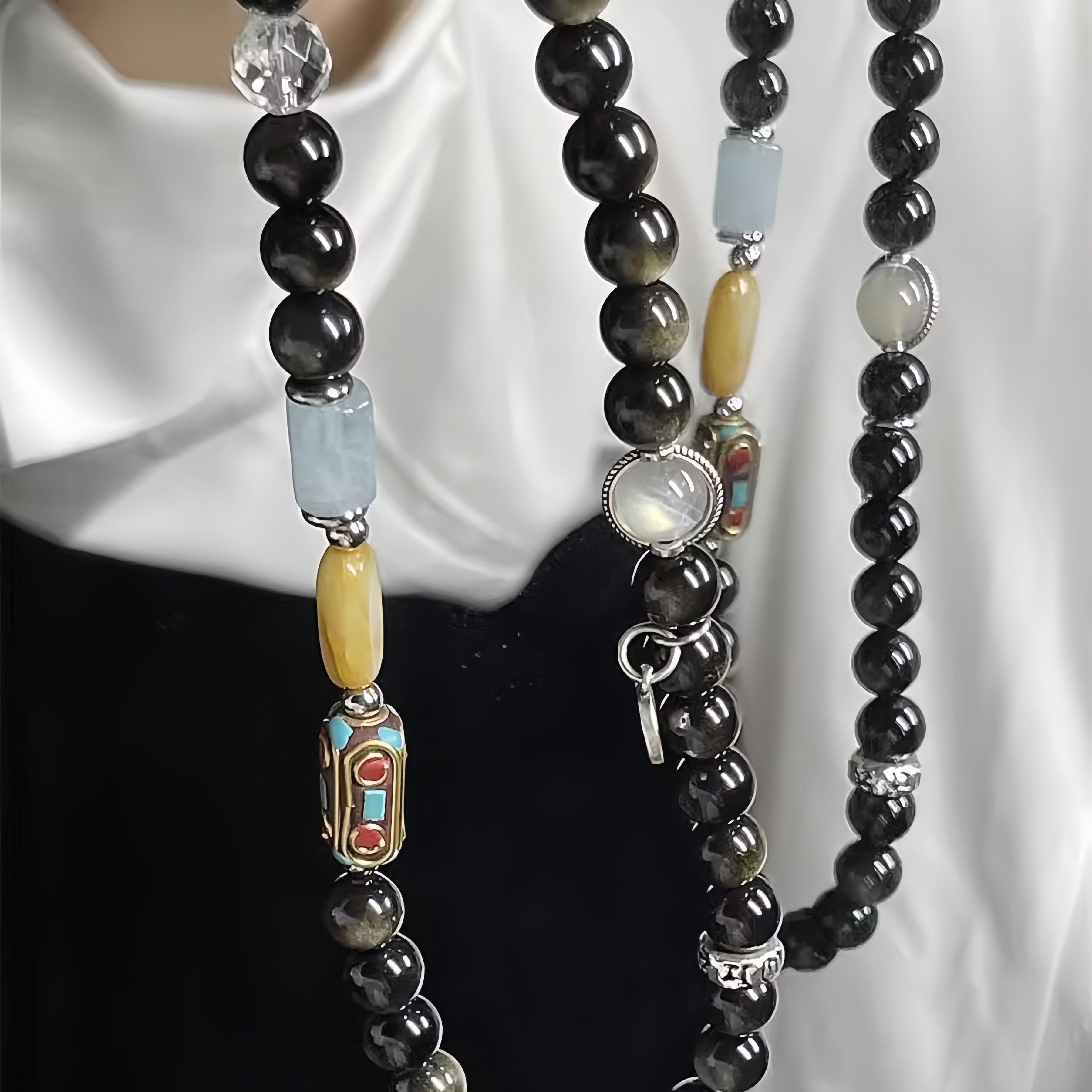 [Zhang Qiling Impression Edition] New Chinese-Style Copper Coin Vintage Double-Layer Beaded Bracelet, Retro Versatile 2025 New Model