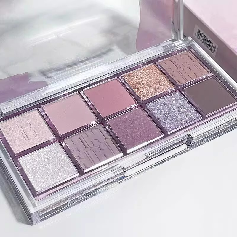 Low Saturation Cool Taro Wisteria Flower Ten-Color Eyeshadow Palette Pearlescent Matte Gray Pink Purple Pure Desire White Water Makeup Low Saturation Cool Taro Wisteria Flower Ten-Color Eyeshadow Palette Pearlescent Matte Gray Pink Purple Pure Desire White Water Makeup
