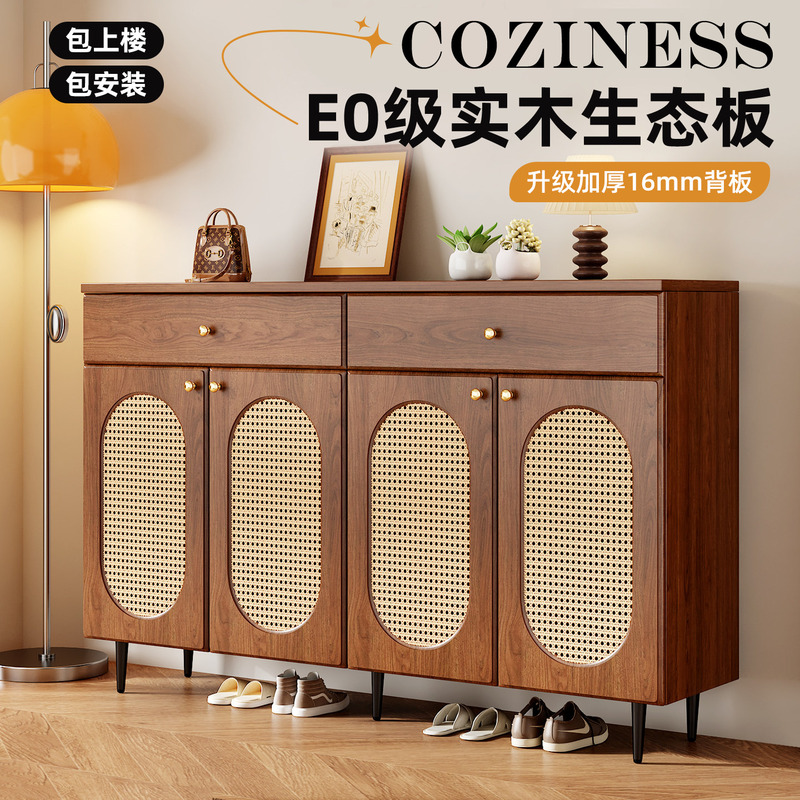 Entryway Shoe Cabinet for Home Use, 2026 New Model, Thickened Hallway Storage Cabinet, Integrated Wall-Mounted Solid Wood Ecological Board Shoe Rack