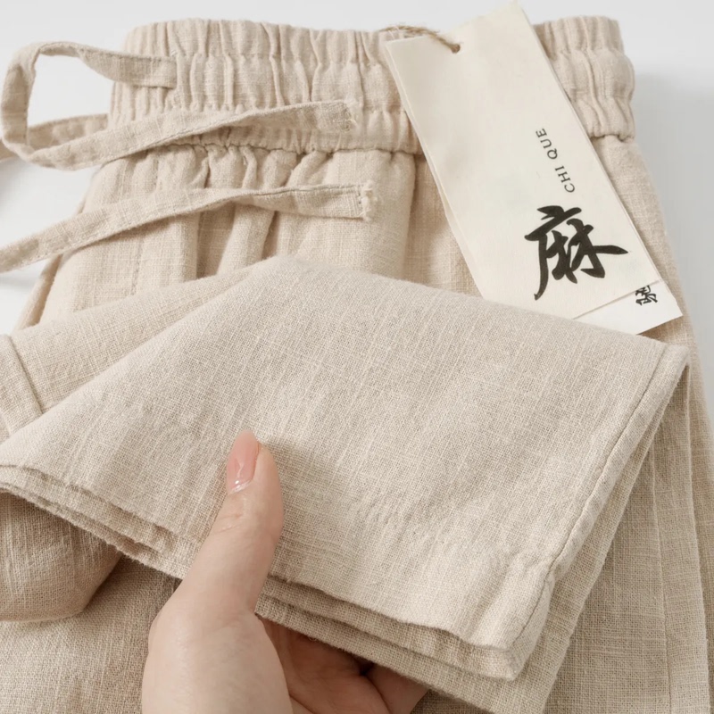 Natural Linen Cotton! Khaki Breathable Linen Cotton Straight-Leg Pants for Men and Women, Loose and Versatile, Quick-Drying Casual Pants for Spring and Summer Natural Linen Cotton! Khaki Breathable Linen Cotton Straight-Leg Pants for Men and Women, Loose and Versatile, Quick-Drying Casual Pants for Spring and Summer