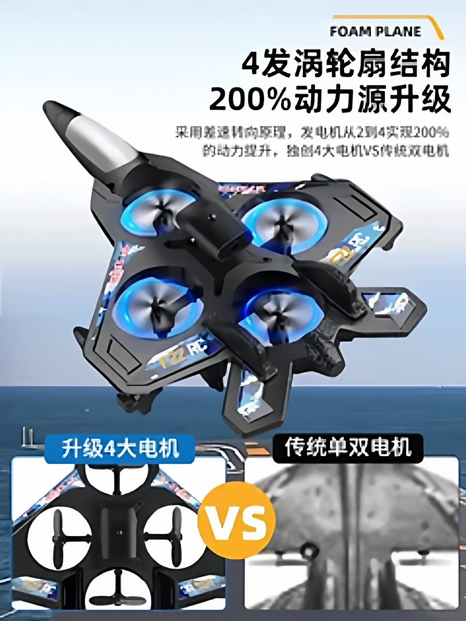 Drone Children's Fighter Model Aircraft Aerial Photography Remote Control Airplane Toy Boy Foam Glider Primary School Student Small Size