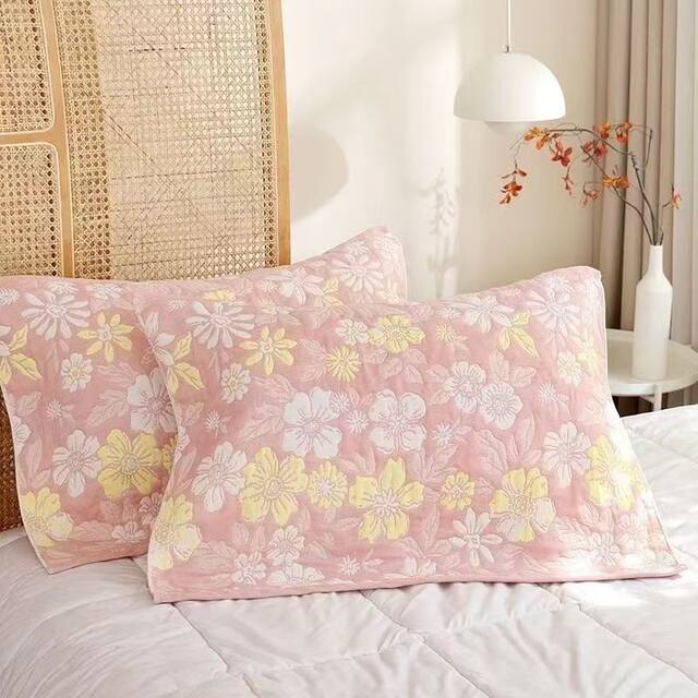 Gauze cotton pillow cover thickened and enlarged for adult household stain-resistant pillow cover for students comfortable and breathable pillow cover