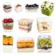 Mousse pudding ice cream jelly yogurt dessert hard plastic PS disposable cup square trapezoid transparent with lid