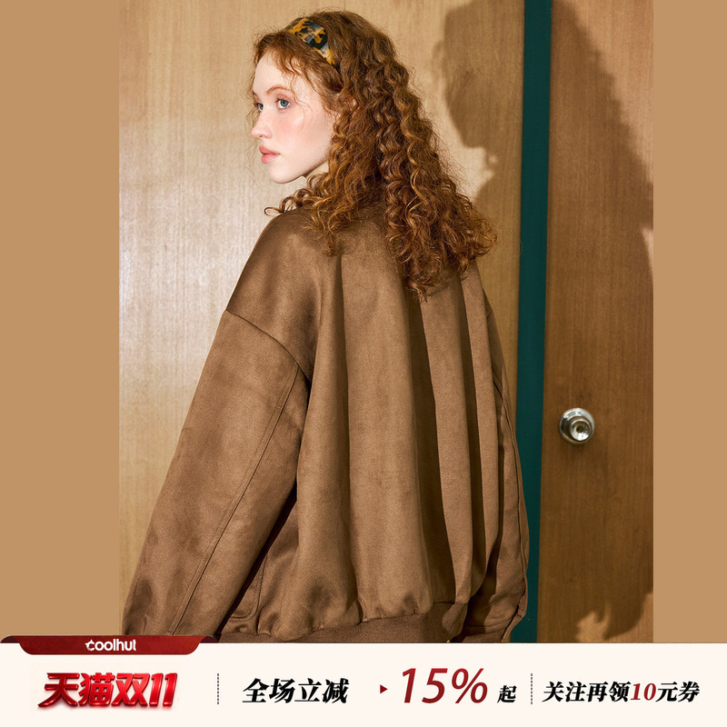 Coolhut Retro American High Street Lapel Street Style Casual Loose Jacket 2026 Winter Women's Coat Coolhut Retro American High Street Lapel Street Style Casual Loose Jacket 2026 Winter Women's Coat