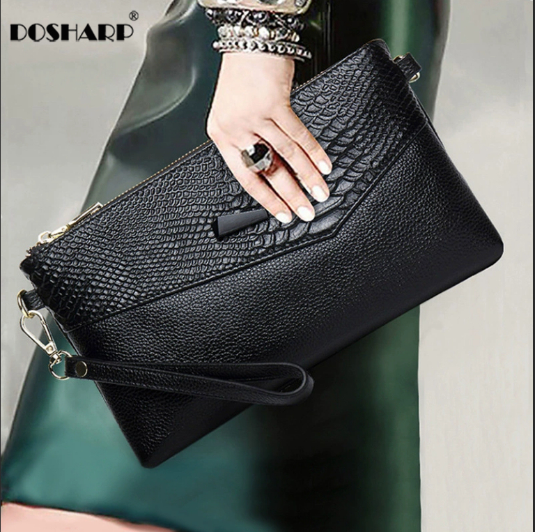 Dos&Harp Clutch Bag New Style Genuine Leather Elegant Large Capacity Clutch Bag Crossbody Bag Single Shoulder Small Bag Women's Handbag Dos&Harp Clutch Bag New Style Genuine Leather Elegant Large Capacity Clutch Bag Crossbody Bag Single Shoulder Small Bag Women's Handbag