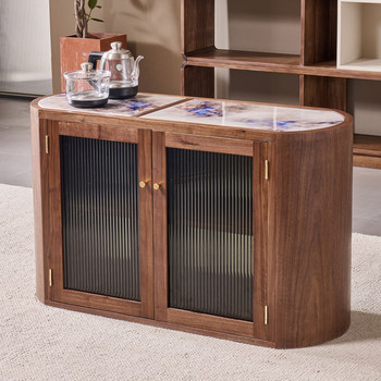 New chinese style north american black walnut tea cabinet tea table integrated storage cabinet solid wood tea table tea cabinet tea set storage