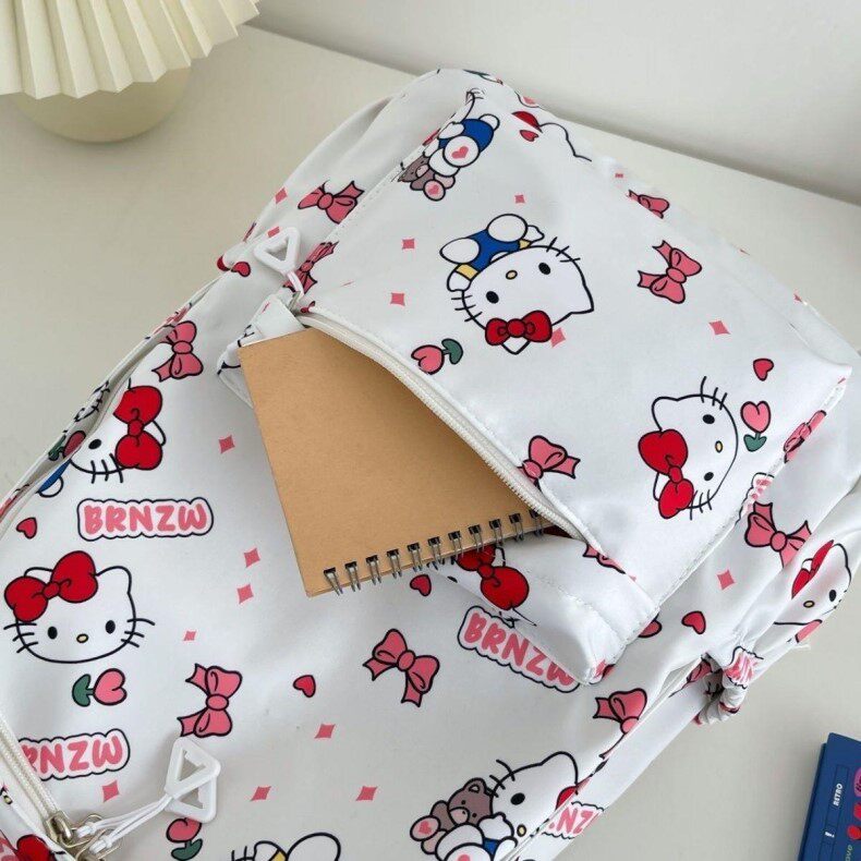 Заказной рюкзак hellokitty书包女初中生高颜值小众小学生三到六年级kt猫双肩包