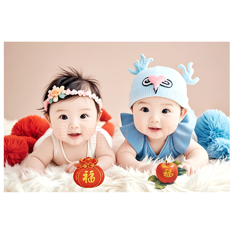 Twin Dragon and Phoenix Poster Wall Sticker Bedroom Living Room Bedside Beautiful Baby Baby Pregnant Women Early Education Decoration Sticker