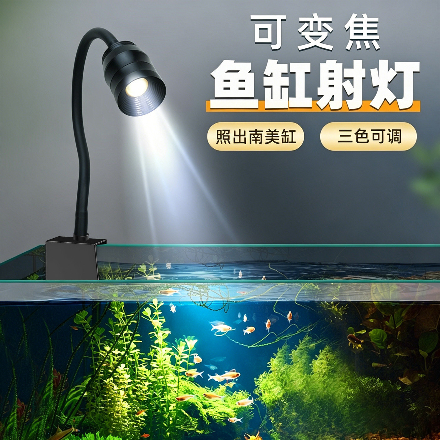 Aquarium lighting led aquatic plant lamp downlight turtle lamp South American spotlight color changing fish tank lamp zoom native tank