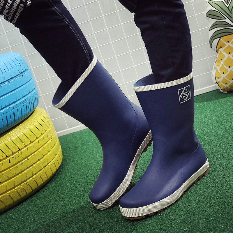 Winter rain shoes men and women outside wearing Korean version rubber water shoes middle cylinder set shoes high cylinder long cylinder youth fashion waterproof rain boots
