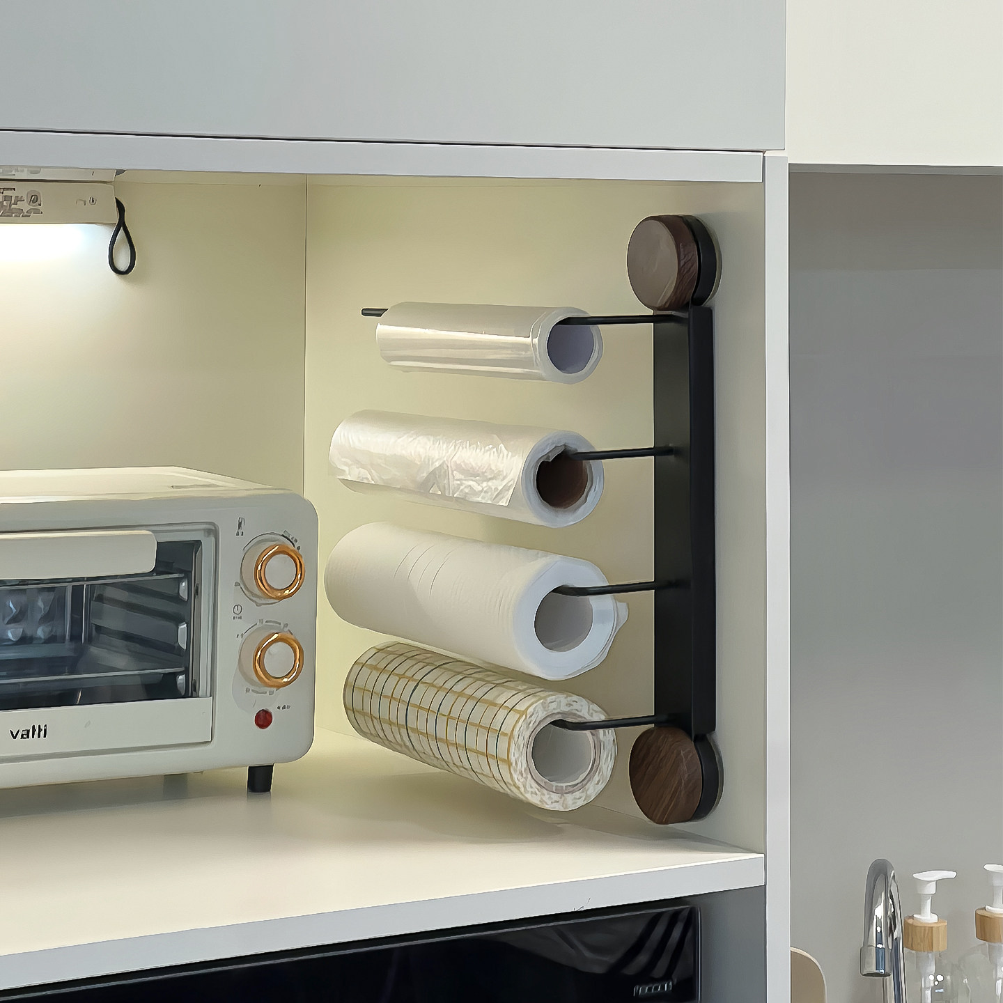 Присоска кухонная подставка для бумажных полотенец подвесная полка для пищевой пленки настенная многофункциональная полка для тряпок без сверления