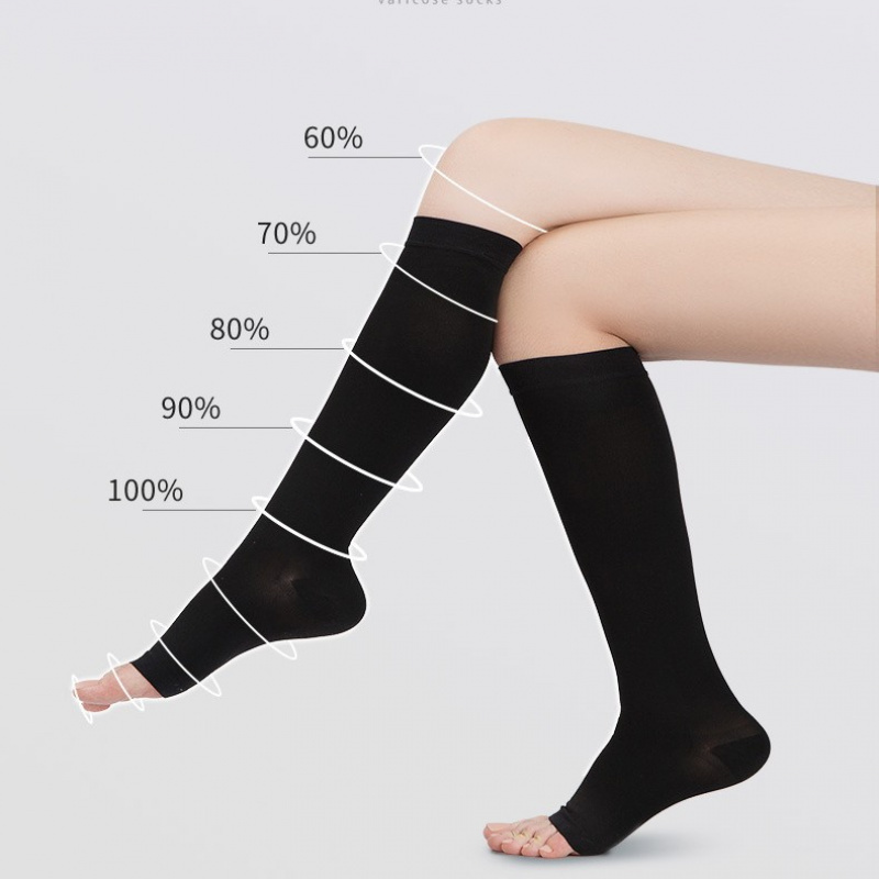 Compression Socks for Varicose Veins, Mid-Calf, Fingerless, Calf Sleeves, Sports Gradient Slimming Leg Compression Socks, First and Second Level Elastic Socks