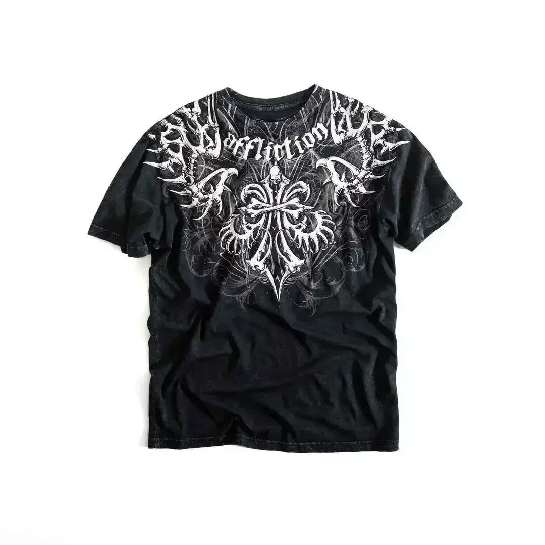 Футболка Affliction Y2K винтажная с графикой, в стиле панк/хип‑хоп, размеры S–3XL
