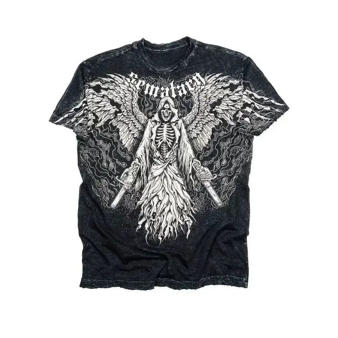 Футболка Affliction Y2K винтажная с графикой, в стиле панк/хип‑хоп, размеры S–3XL
