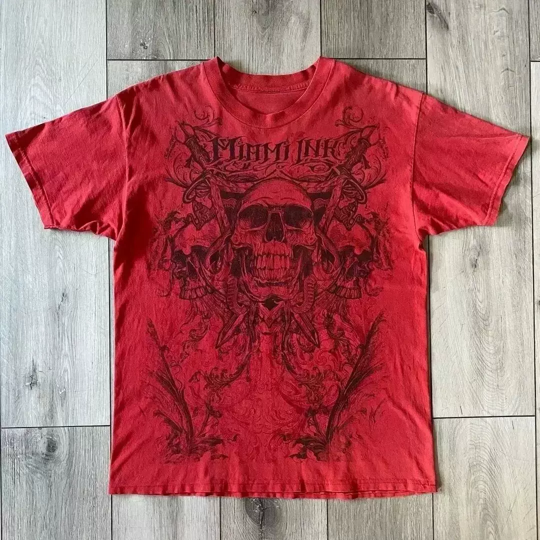 Футболка Affliction Y2K винтажная с графикой, в стиле панк/хип‑хоп, размеры S–3XL
