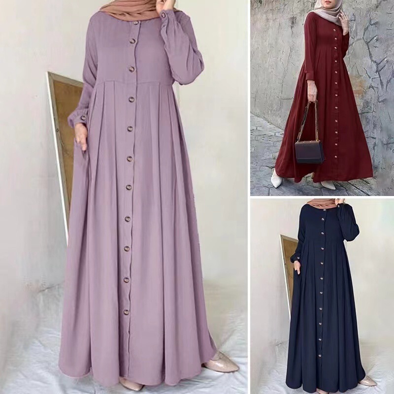Spring and Autumn Long Dress Plus Size Women's Loose Elegant Commuting Long Robe Dress