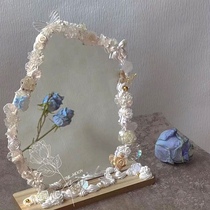 Nuage profilé Dove miroir diy baroque éolien sac matériel maquillage irrégulier Ins de thé de montagne décoration de fleurs miroir de bureau