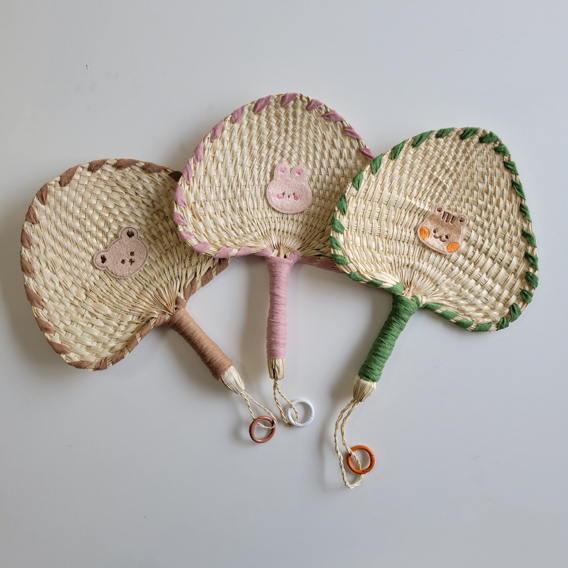 Korean Version Of Ins Fan Hand-cranked Embroidered Palm Fan