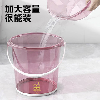 结婚用的喜桶塑料桶水桶婚礼女方陪嫁子孙L桶套装米桶婚庆用品大