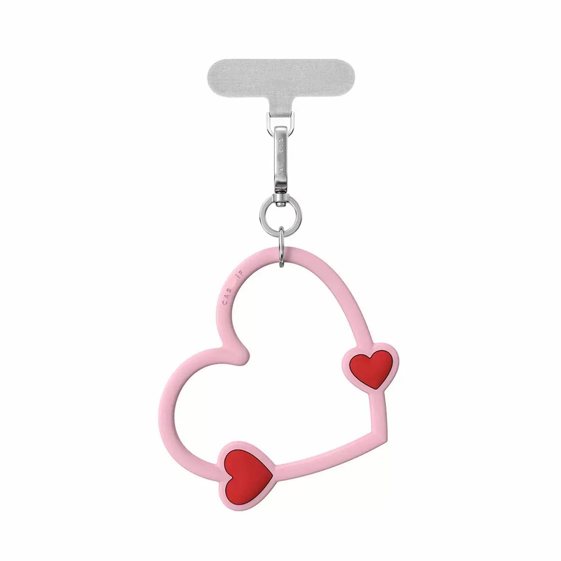 Casosefy Passionate Pink Heart Phone Wrist Strap Adjustable Braided Lanyard Short Soft Mist Purple Pendant for Women
