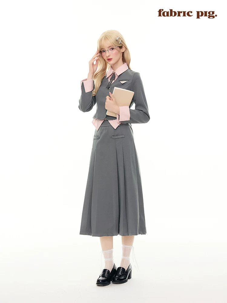 Velvet uniform, set, skirt