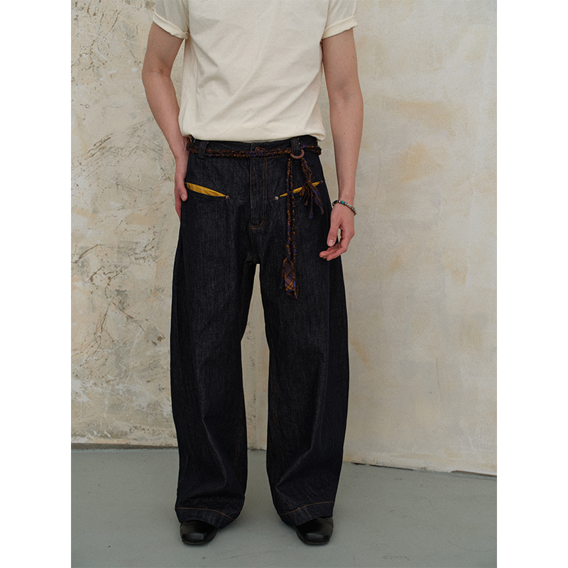 Soknot〔Active Anti-Fade〕Niche Designer Brand Straight Loose Jeans Scimitar Pants Long Pants for Men Soknot〔Active Anti-Fade〕Niche Designer Brand Straight Loose Jeans Scimitar Pants Long Pants for Men