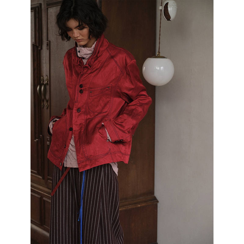 Soknot〔Tibetan·Red Erosion〕Original Niche Designer Artistic Style Red Literary Jacket Unisex