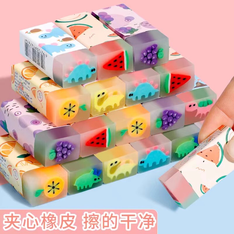 Cute Cartoon Fruit-Shaped Erasers for Students, Colorful and Creative, Wipe Clean Stationery Cute Cartoon Fruit-Shaped Erasers for Students, Colorful and Creative, Wipe Clean Stationery