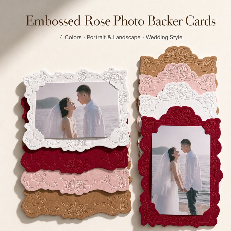 4x6inch Photobooth Butterfly Rose Embossed Back Card Wedding Interactive Photo Decoration DIY Souvenir Photo Frame