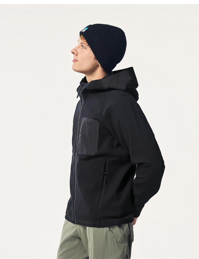 Cappotto caldo e traspirante Kolumb Gulun Step Double Effect Waffle, morbido e delicato sulla pelle, con cappuccio, per uomo_voghion.com