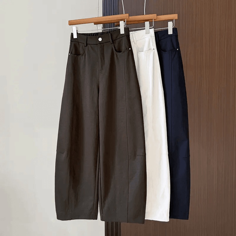 Casual Pants with a Relaxed Drape for Women, 2026 Spring/Summer New Style, Semi-Elastic Waist, Slimming and Loose-Fitting, Nine-Point Balloon Pants