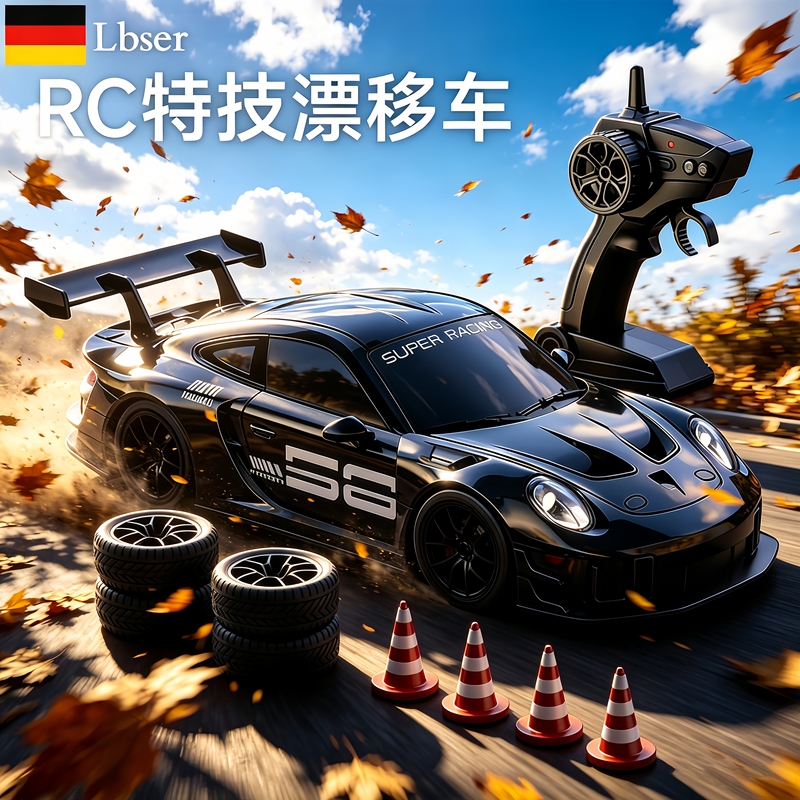 German Remote Control Car Kidsren's Rc Four-Wheel Drive High-Speed Stunt Drift Racing Black Technology Toy Boy Birthday Gift