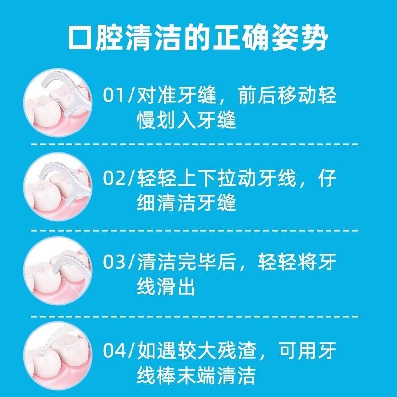 Disposable Dental Floss Sticks, Tooth Cleaning Tool, Cleaning and Care, Ultra-Fine Portable Toothpicks, 50 Pieces in a Box, Free Shipping