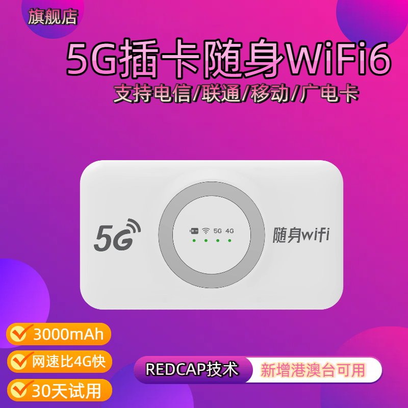 [5g with Sim Card Slot] Portable Wifi 2025 New Model 5g Network Nationwide Universal Full Network Compatibility Portable Internet Device Mobile Wi-Fi 6 Wireless Network Card for Home, Car, Travel, and Mobile Hotspot