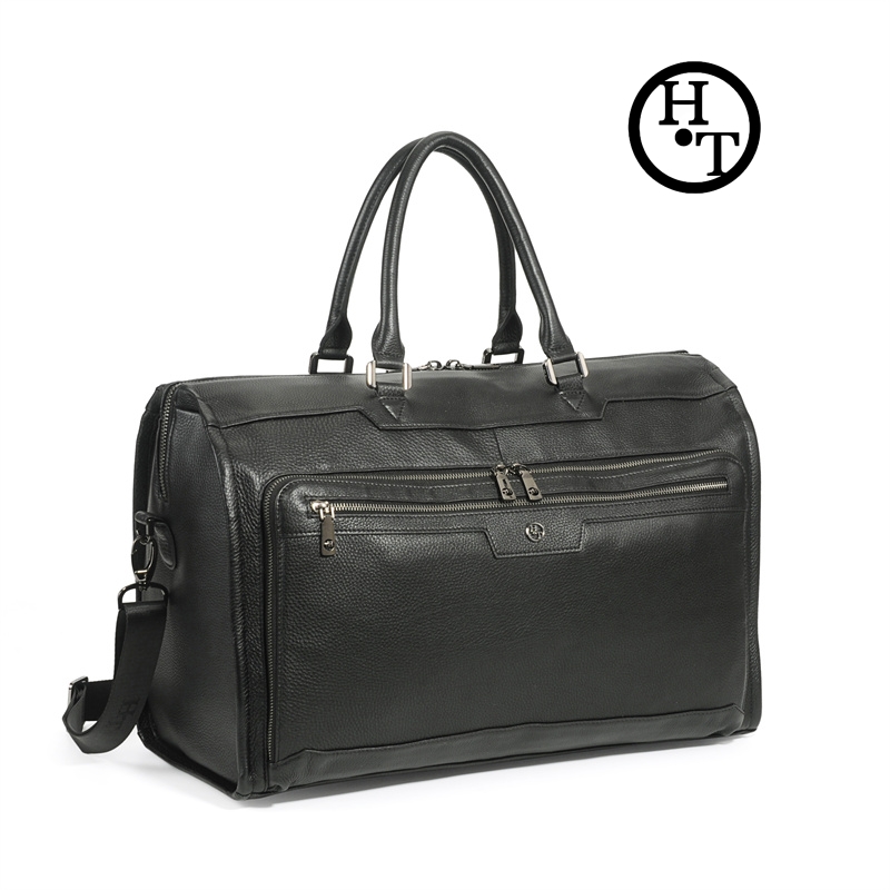 HT高档商务真皮男士大容量短途出差办公旅行包手提包登机行李袋
