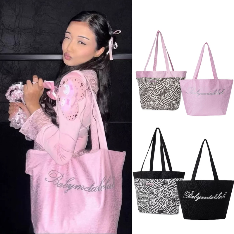Korean Idol Babymetal Club Rei Doi (Rei Doi) Same Style Double-Sided Shoulder Bag Tote Bag Korean Idol Babymetal Club Rei Doi (Rei Doi) Same Style Double-Sided Shoulder Bag Tote Bag