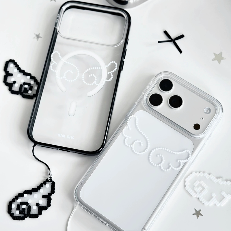 Gimgim-Wavy Wings Original Cute Korean Style ins Transparent Magnetic Phone Case for Apple 17Pm, Niche Design, Sweet and Cool Yabi Style Gimgim-Wavy Wings Original Cute Korean Style ins Transparent Magnetic Phone Case for Apple 17Pm, Niche Design, Sweet and Cool Yabi Style